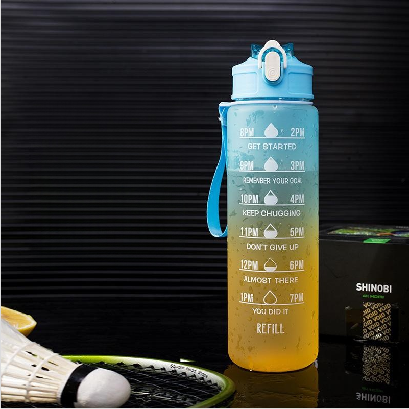 900ML Gradient Sports Cup with Bouncing Belt Straw